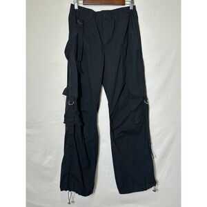 PacSun Women's Black Strappy Lightweight Cargo Pants Elastic Waist, Size M